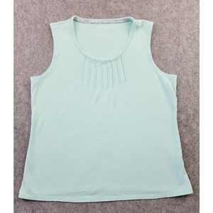 LL Bean Shirt Womens XS Mint Green Sleeveless Tank Top Casual